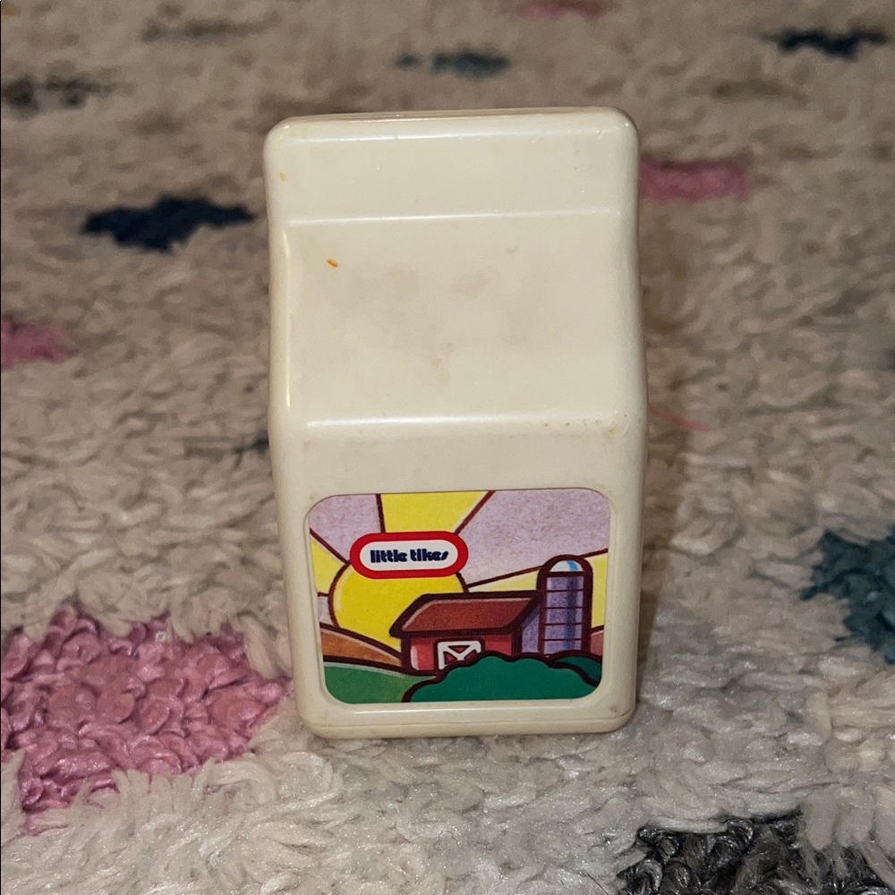 Vintage Little Tikes Cream Toy Milk Carton. Play pretend.